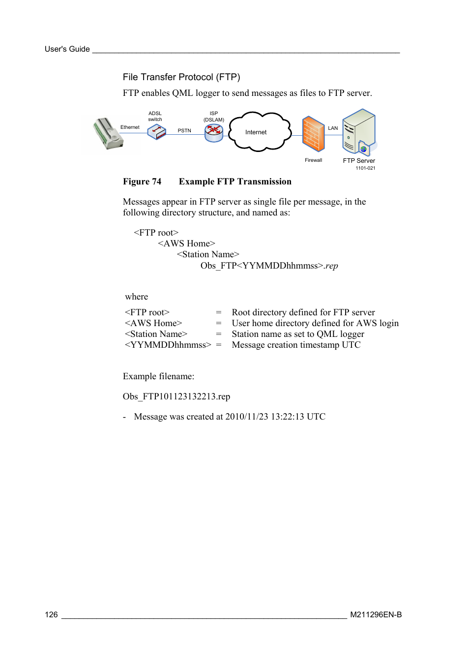 File transfer protocol (ftp) | Vaisala AWS330 User Manual | Page 128 / 296