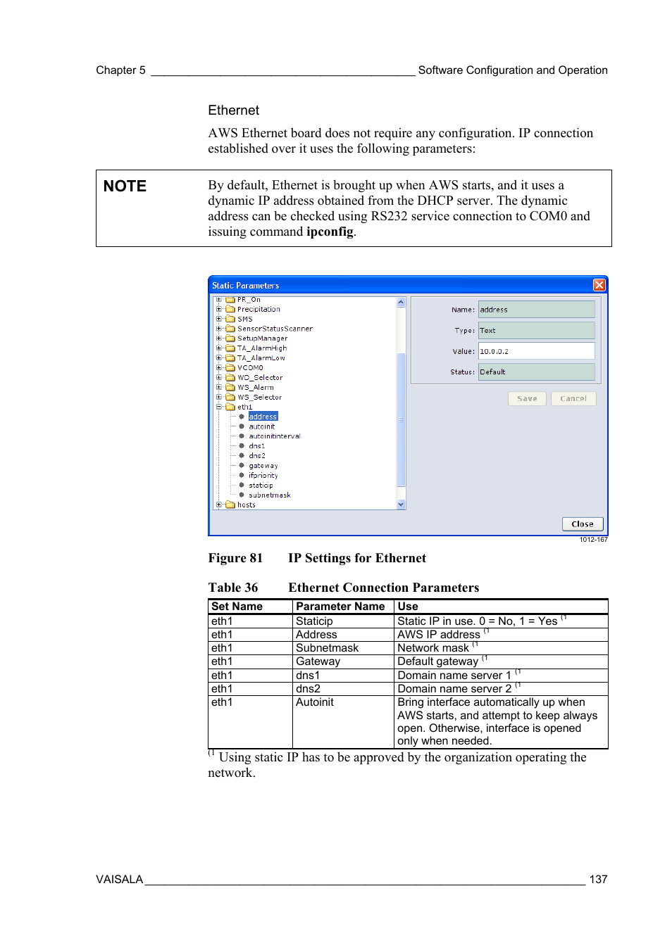 Ethernet | Vaisala AWS330 User Manual | Page 139 / 296