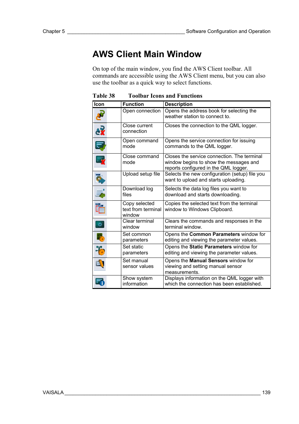 Aws client main window | Vaisala AWS330 User Manual | Page 141 / 296