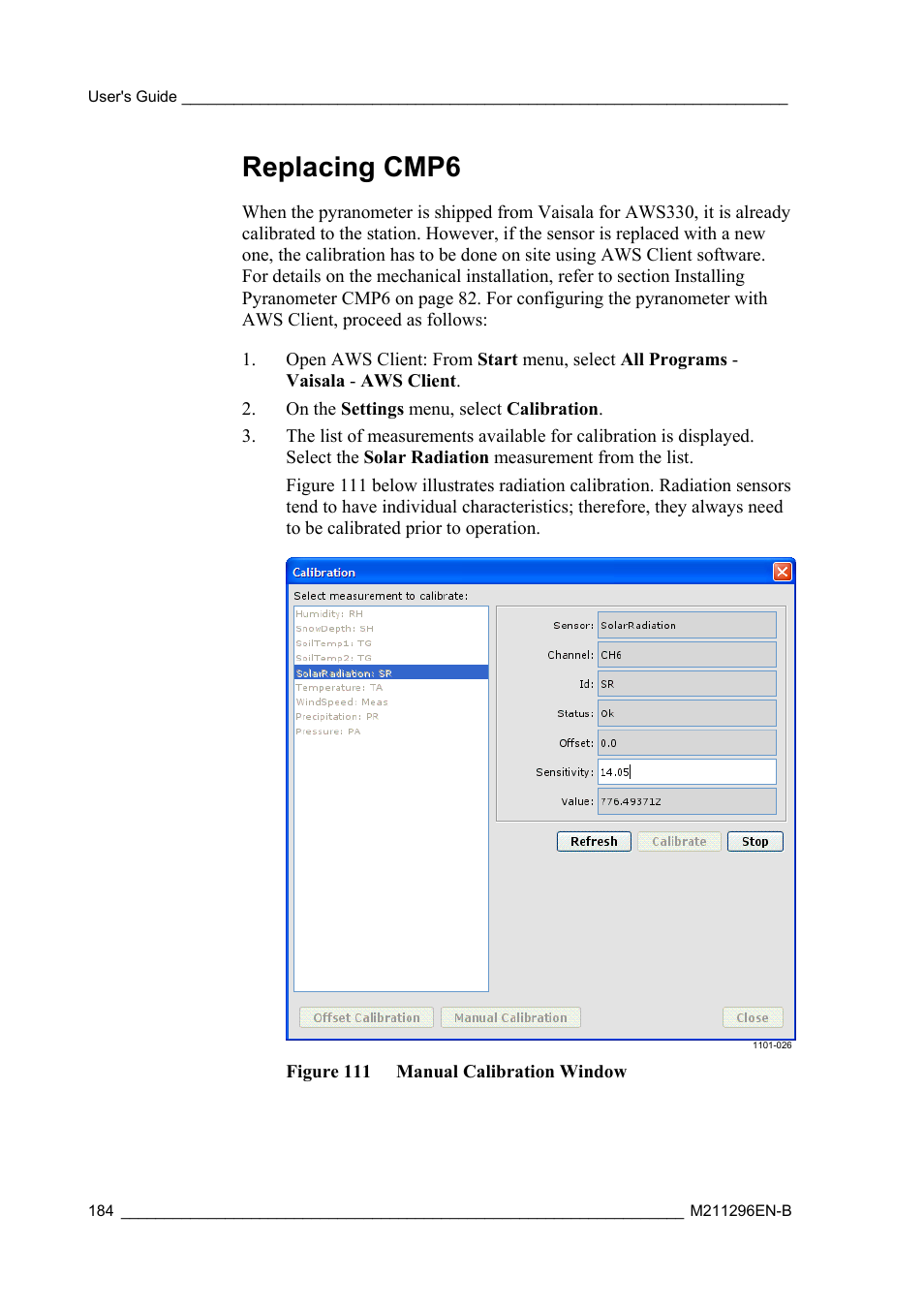 Replacing cmp6 | Vaisala AWS330 User Manual | Page 186 / 296