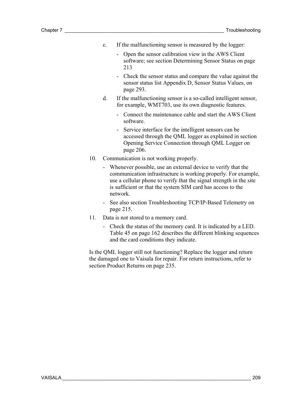 Vaisala AWS330 User Manual | Page 211 / 296