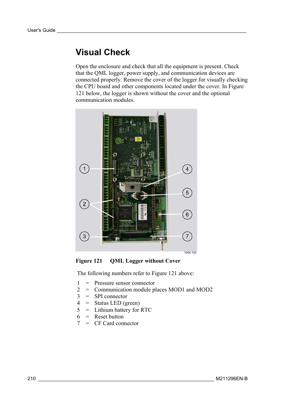Visual check | Vaisala AWS330 User Manual | Page 212 / 296