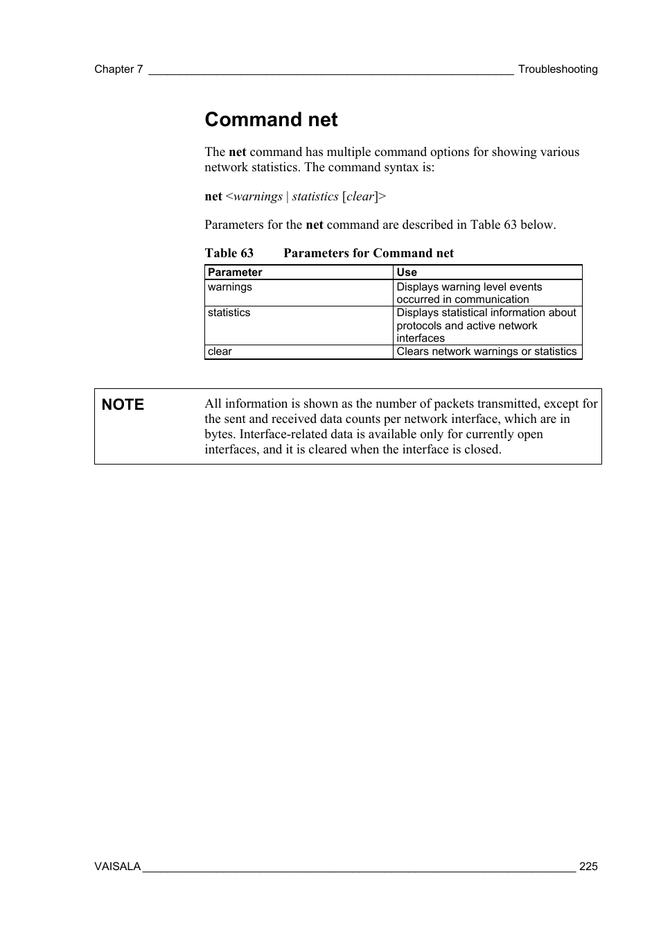 Command net | Vaisala AWS330 User Manual | Page 227 / 296