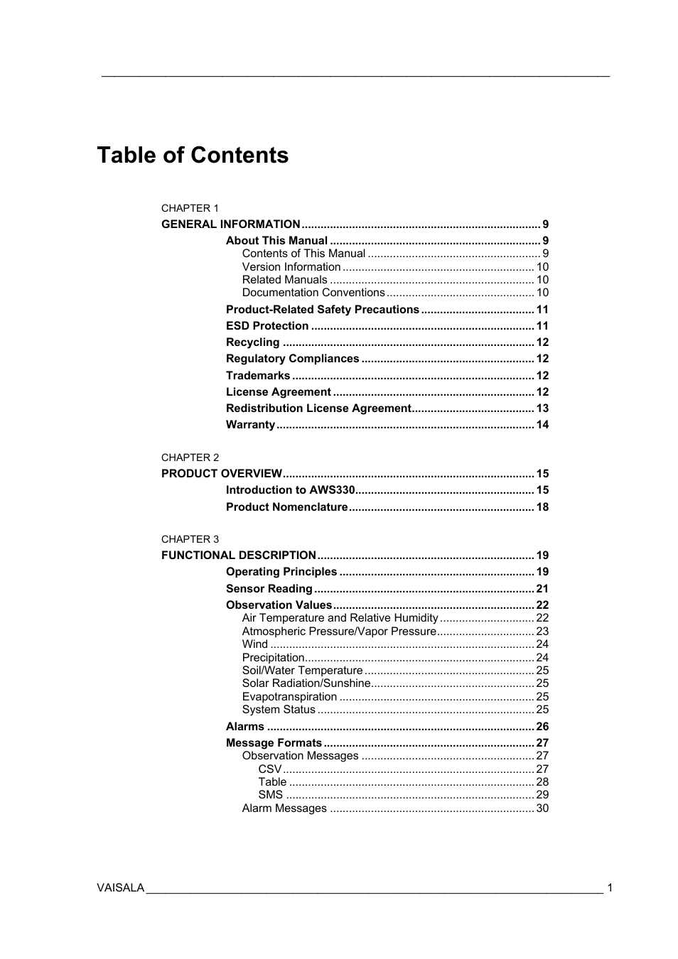 Vaisala AWS330 User Manual | Page 3 / 296