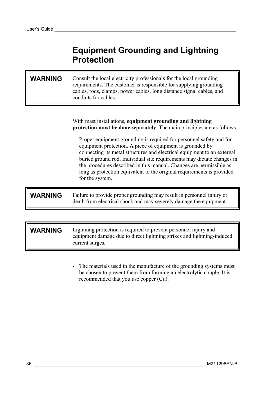 Equipment grounding and lightning protection | Vaisala AWS330 User Manual | Page 38 / 296