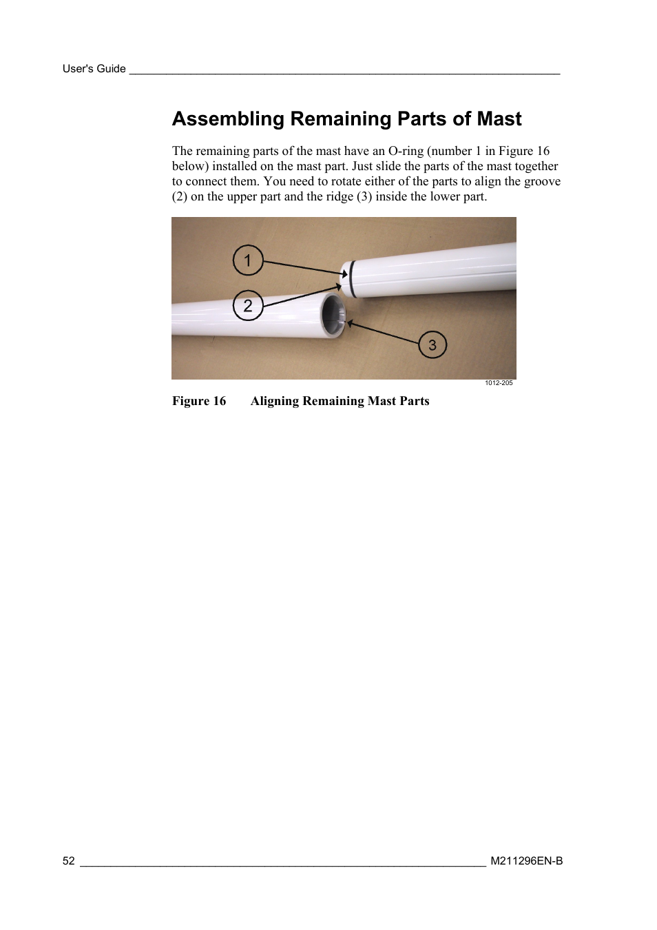 Assembling remaining parts of mast | Vaisala AWS330 User Manual | Page 54 / 296