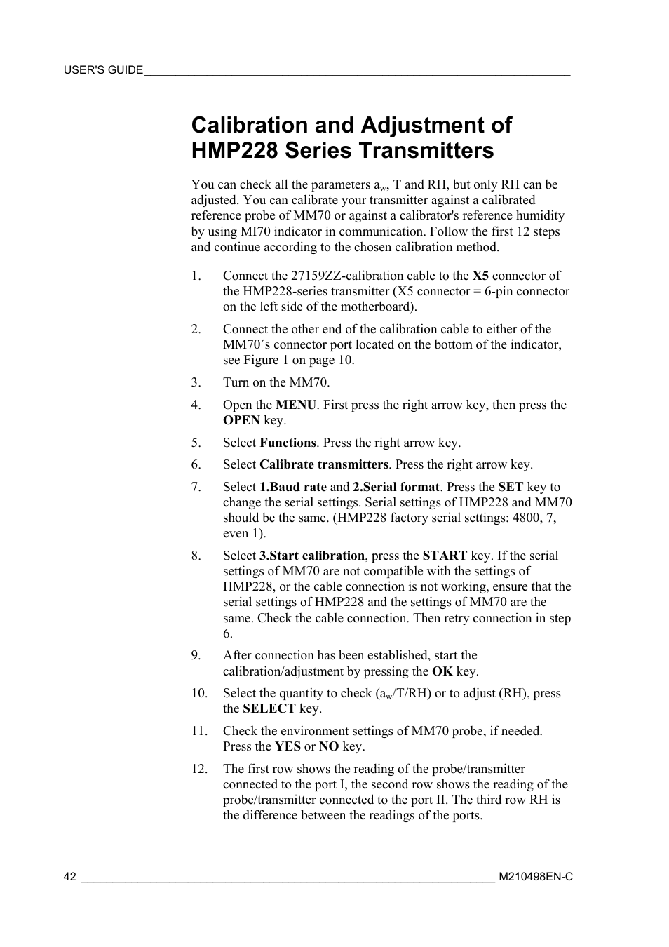 Series transmitters | Vaisala MM70 User Manual | Page 44 / 71