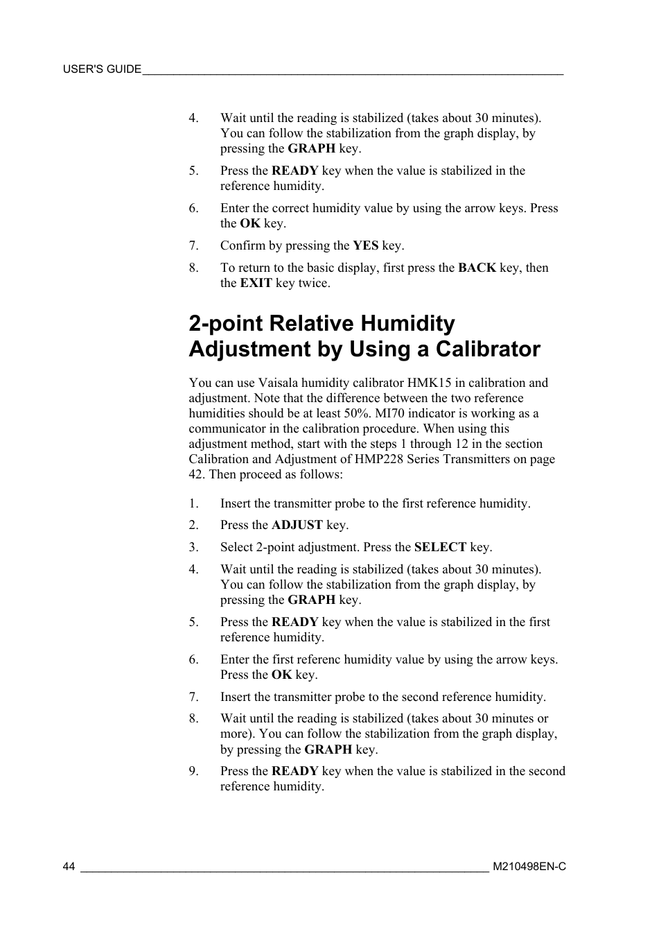 Using a calibrator | Vaisala MM70 User Manual | Page 46 / 71