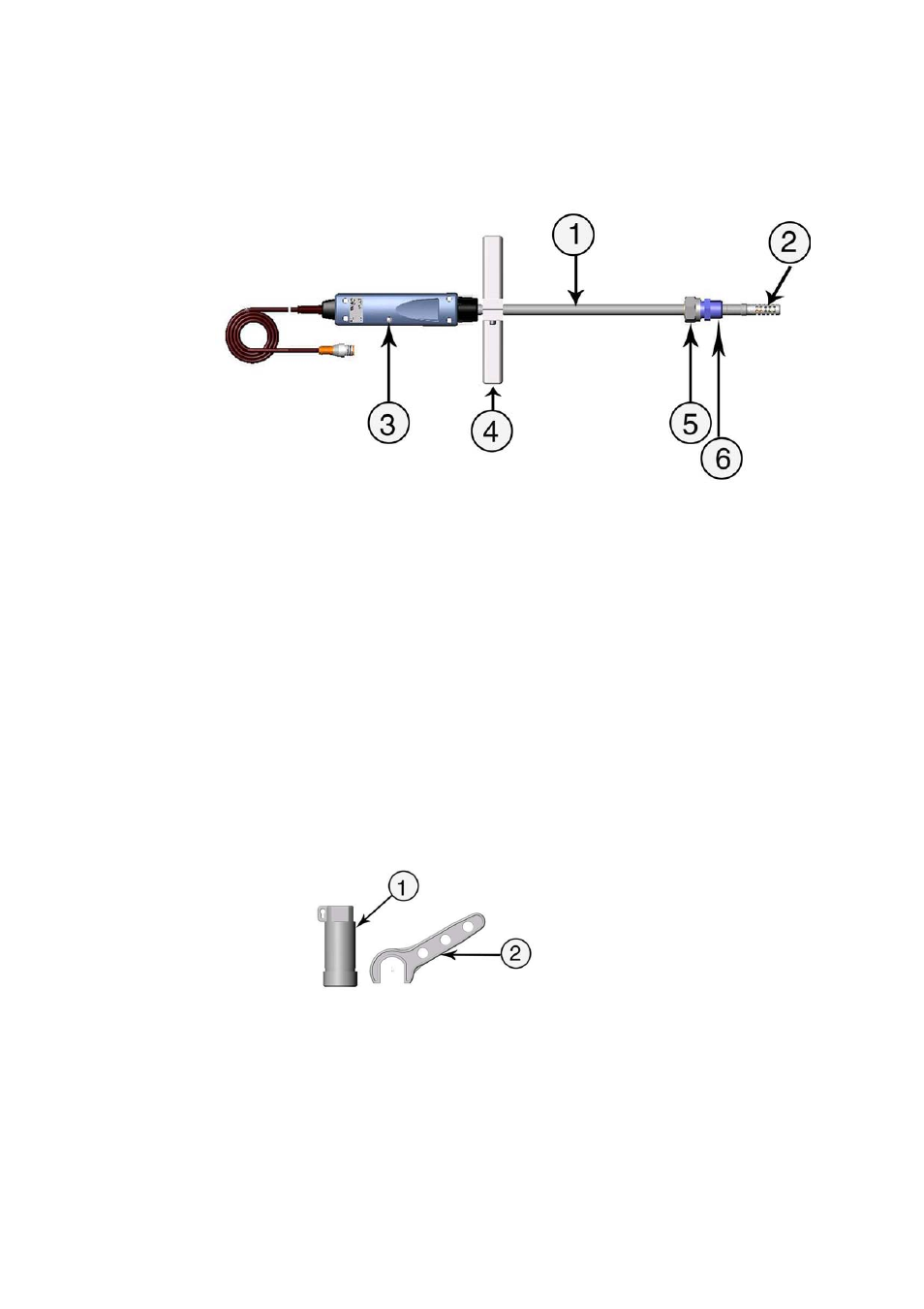 Structure of the mmp78 probe, Tools, Figure 2 | Mmp78 probe, Figure 3, Protecting cap and plastic wrench | Vaisala MM70 User Manual | Page 13 / 67