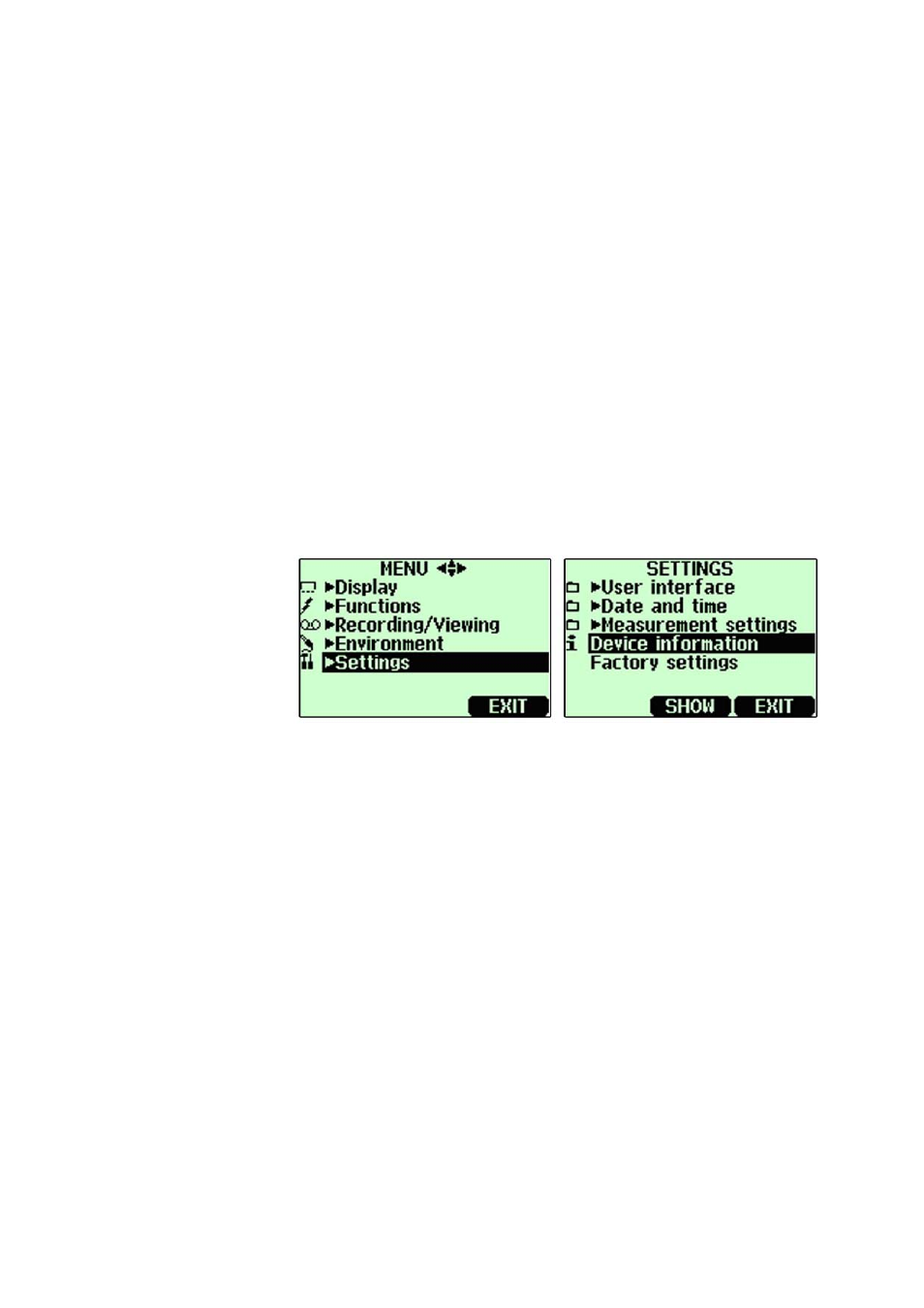 Device information, Figure 13, Device information setting menus | Vaisala MM70 User Manual | Page 31 / 67