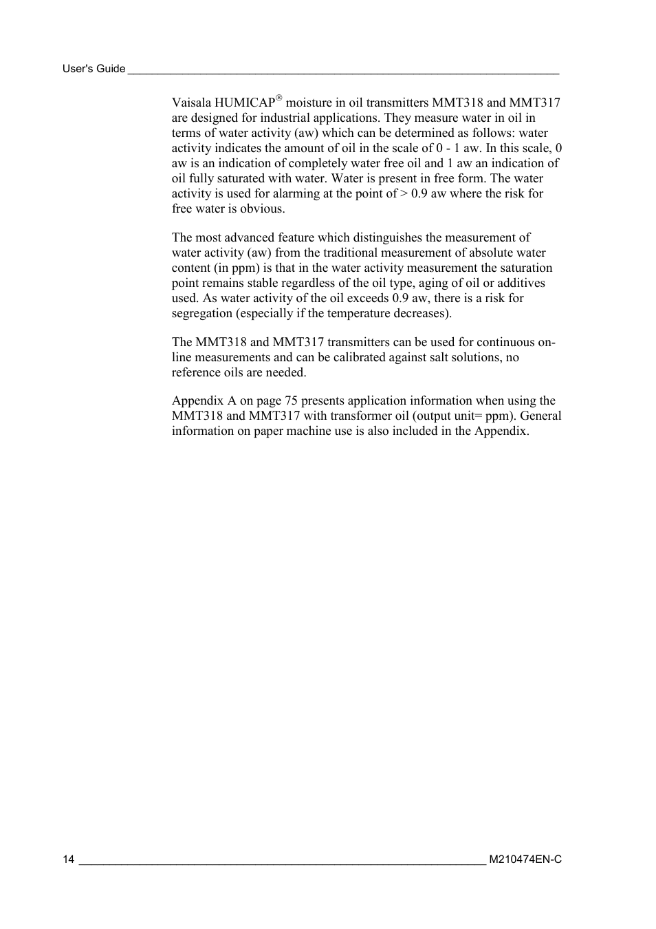 Vaisala MMT310 User Manual | Page 14 / 81
