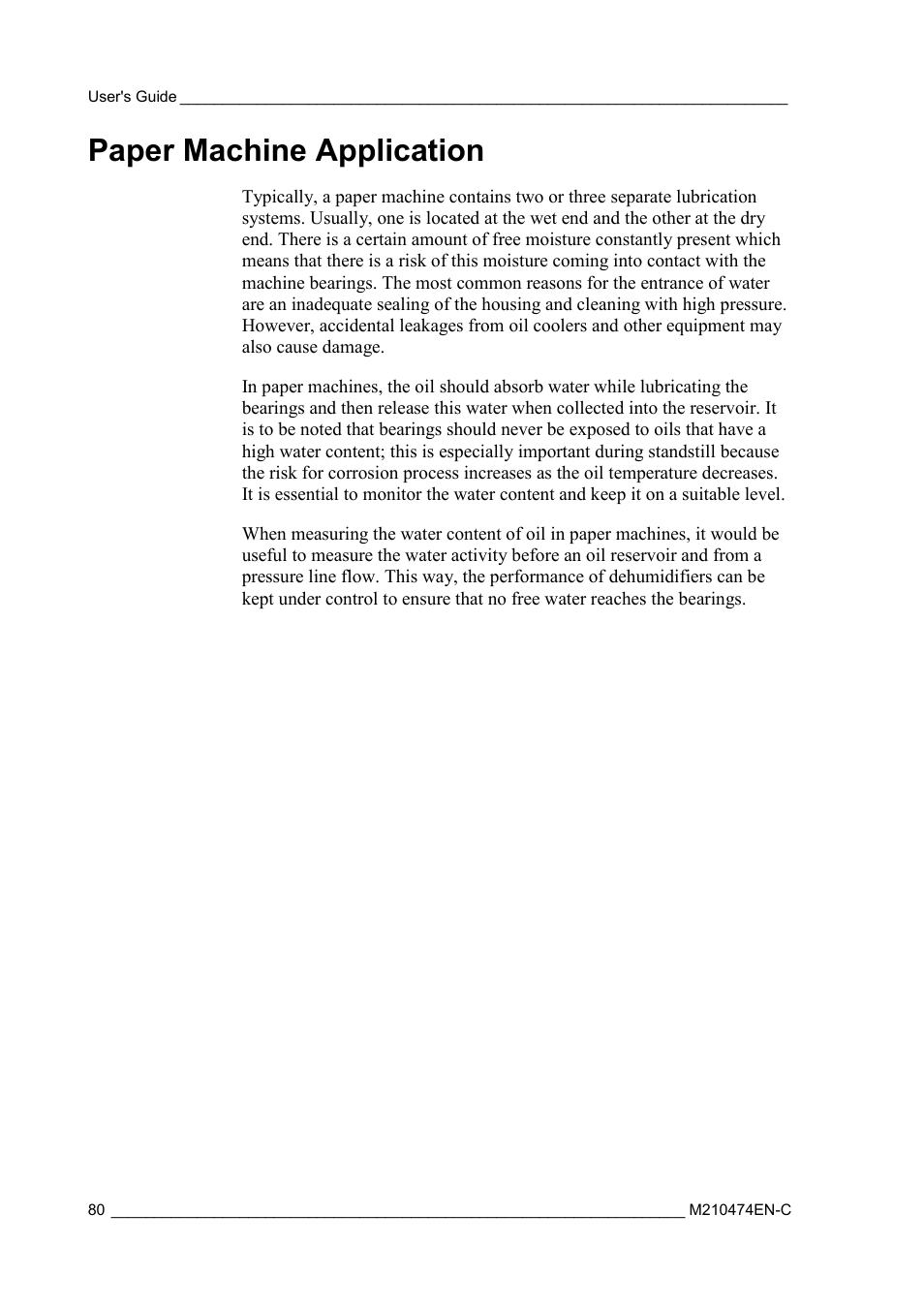 Paper machine application | Vaisala MMT310 User Manual | Page 80 / 81
