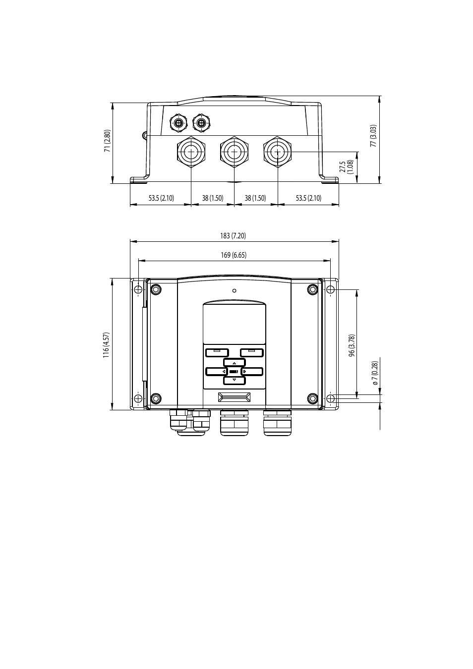 Dimensions (mm/inch), Figure 73, Transmitter body dimensions | Vaisala MMT330 User Manual | Page 168 / 181