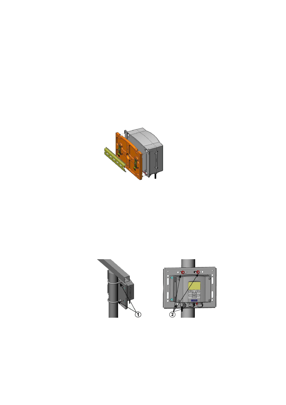 Mounting with din rail installation kit, Figure 8, Figure 9 | Vertical pole | Vaisala MMT330 User Manual | Page 31 / 181