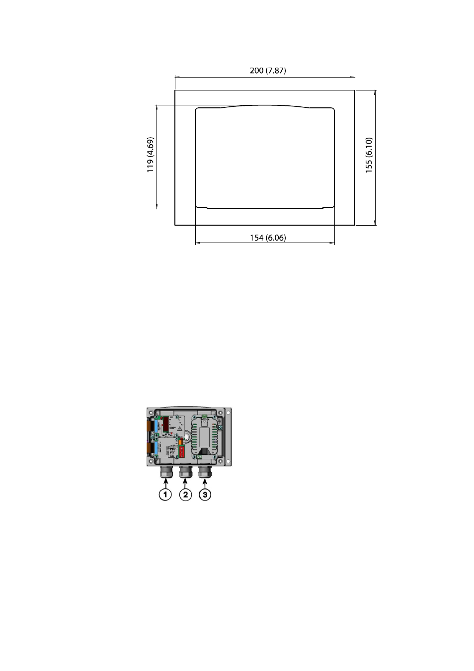 Wiring, Cable bushings, Figure 15 | Panel mounting dimensions (mm/inch), Figure 16 | Vaisala MMT330 User Manual | Page 35 / 181