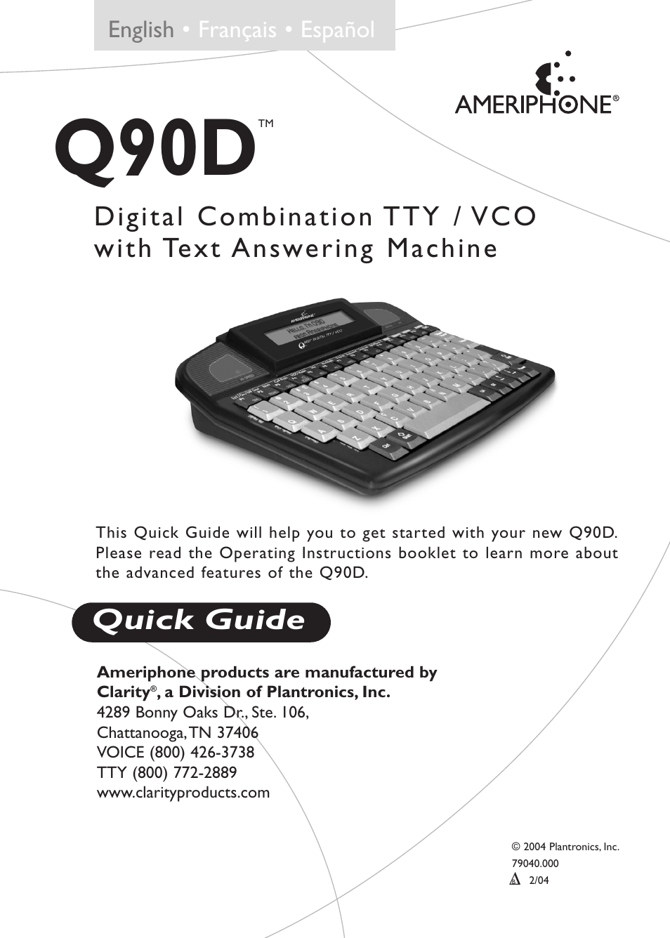 Ameriphone Q90D User Manual | 12 pages