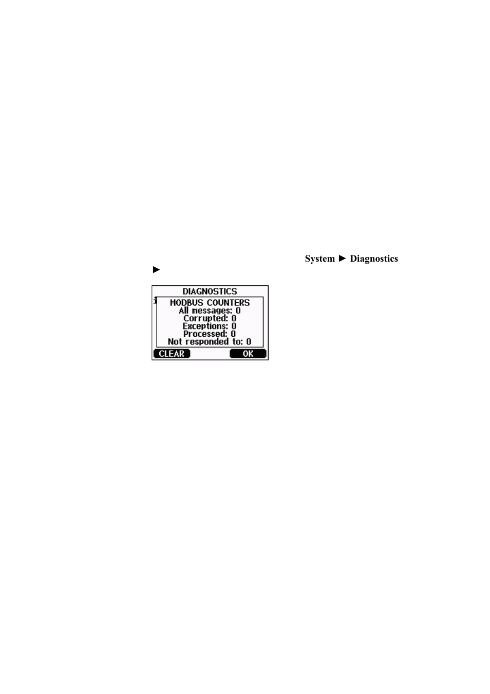 Diagnostic modbus counters, Viewing counters using display/keypad, Viewing counters using service port | Figure 66, Modbus counters | Vaisala MMT330 User Manual | Page 133 / 171