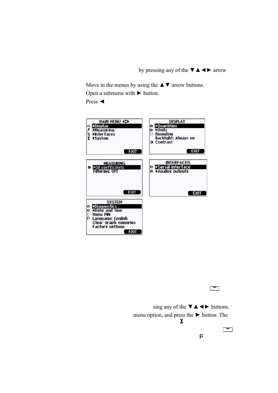 Menus and navigation, Changing the language, Figure 43 | Main menus | Vaisala MMT330 User Manual | Page 70 / 171