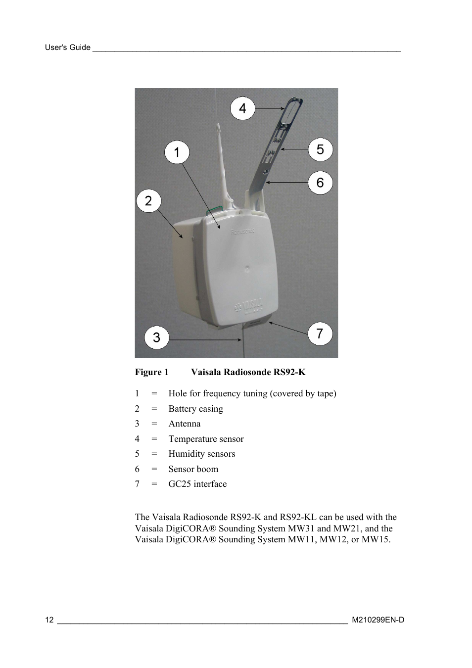 Figure 1, Vaisala radiosonde rs92-k | Vaisala RS92-KL User Manual | Page 14 / 45