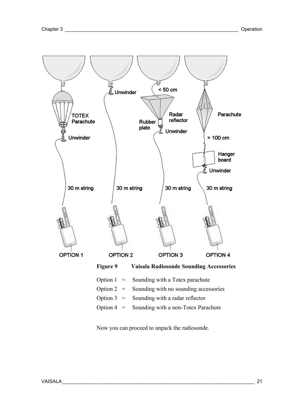 Figure 9, Vaisala radiosonde sounding accessories, For details. for unwinde | Vaisala RS92-KL User Manual | Page 23 / 45