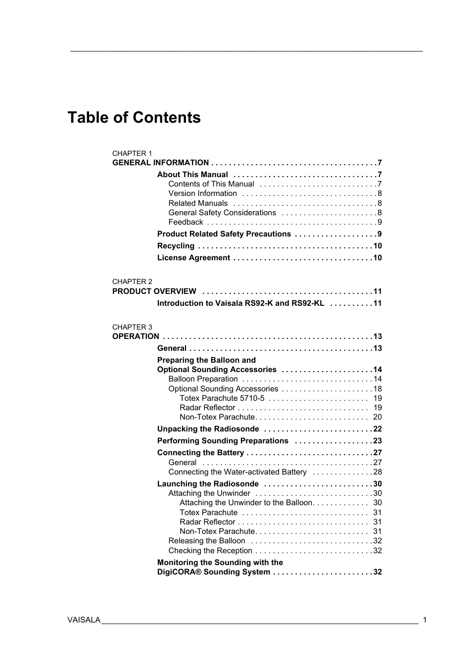 Vaisala RS92-KL User Manual | Page 3 / 45