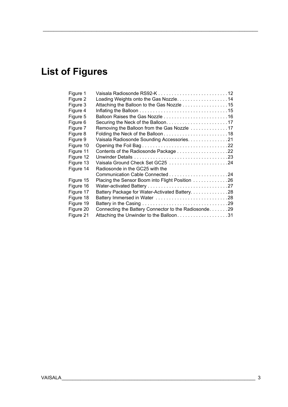 List of figures | Vaisala RS92-KL User Manual | Page 5 / 45