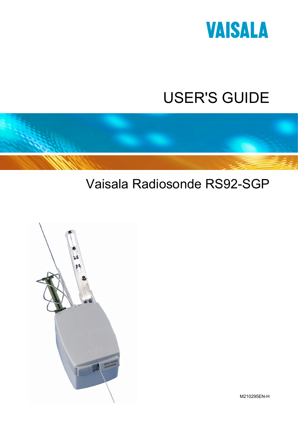 Vaisala RS92-SGP User Manual | 58 pages