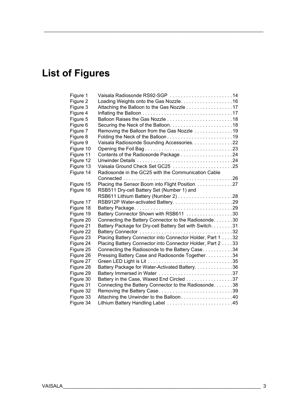 List of figures | Vaisala RS92-SGP User Manual | Page 5 / 58