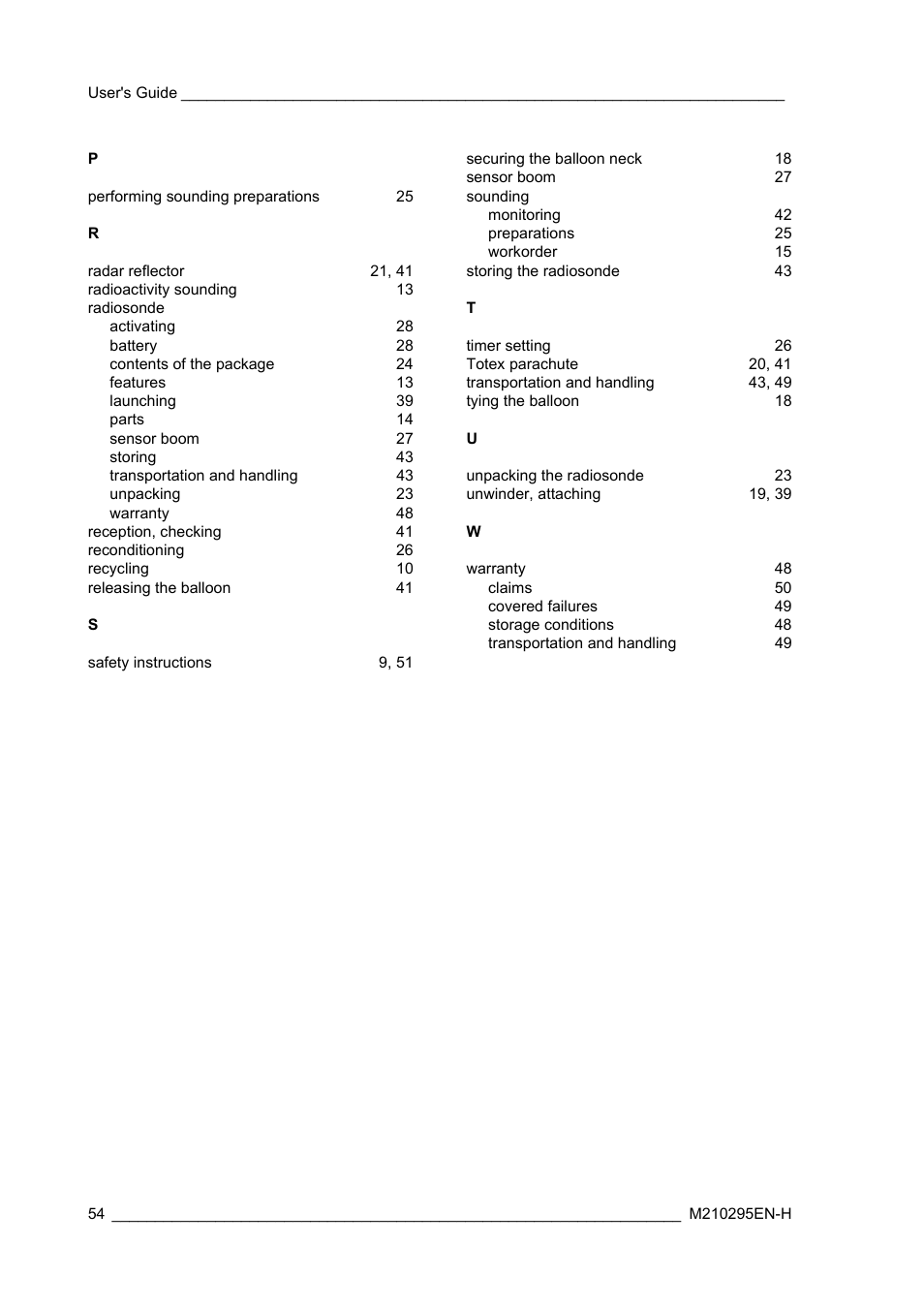 Vaisala RS92-SGP User Manual | Page 56 / 58