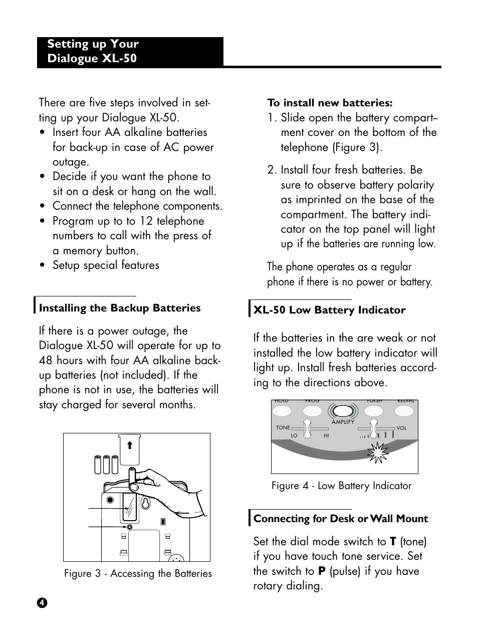 Setting up your dialogue xl-50 | Ameriphone DIALOGUE XL 50 User Manual | Page 6 / 15