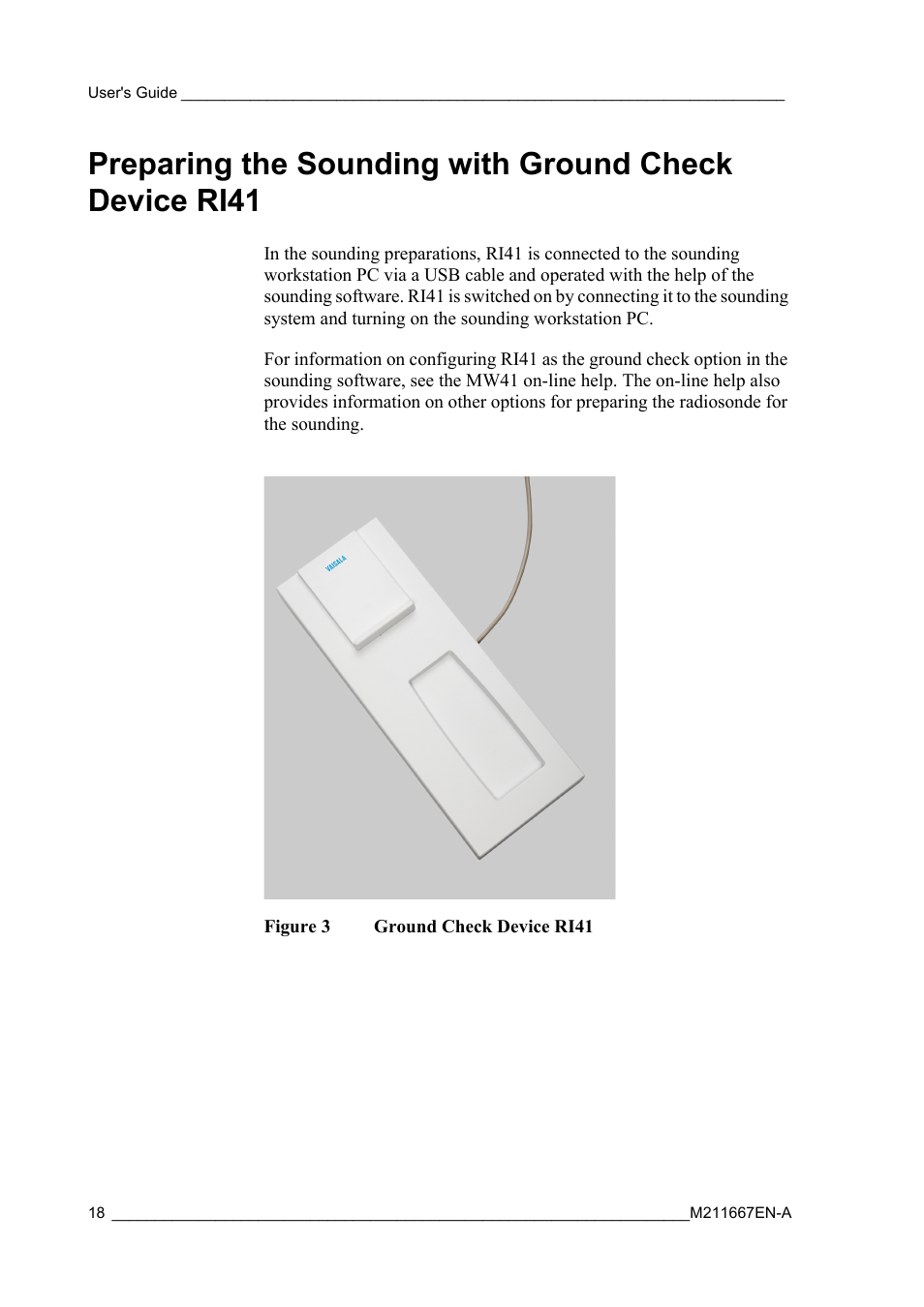 Figure 3, Ground check device ri41 | Vaisala RS41 User Manual | Page 20 / 44