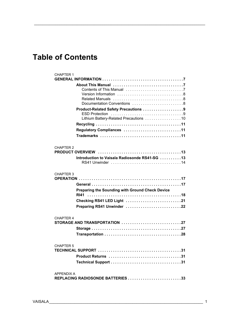 Vaisala RS41 User Manual | Page 3 / 44
