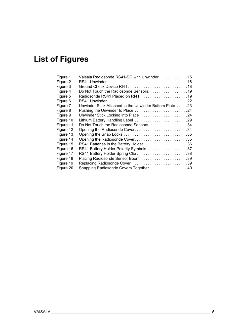 List of figures | Vaisala RS41 User Manual | Page 7 / 44
