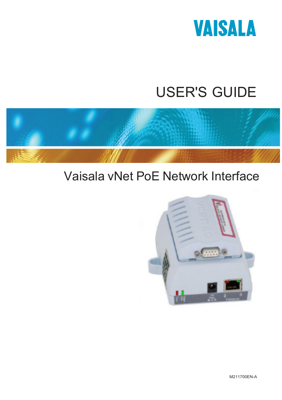 Vaisala vNet PoE Network Interface User Manual | 38 pages