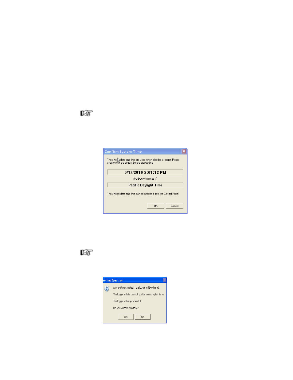 Clearing logger samples | Vaisala Spectrum 4.0 User Manual | Page 38 / 82