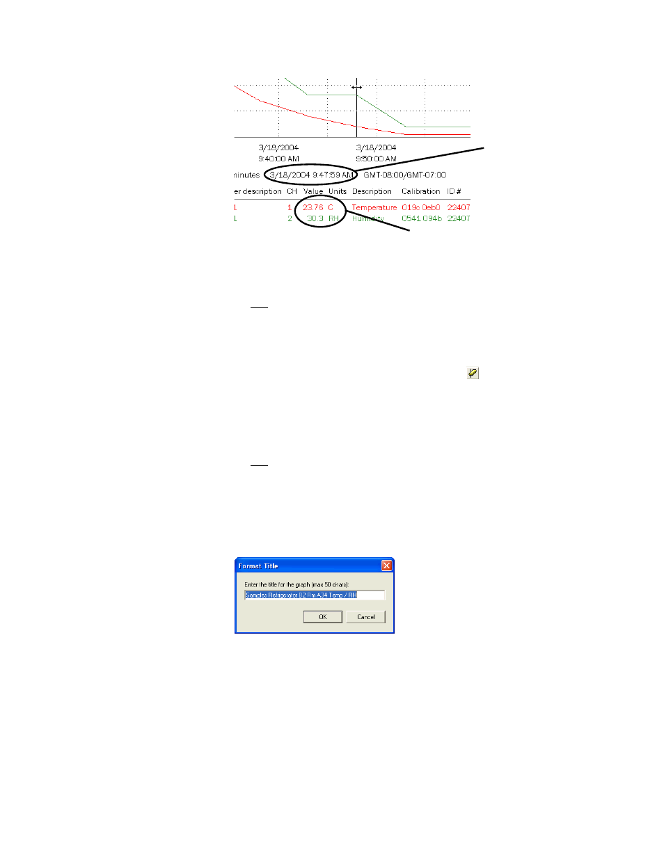 Adding graph titles, Selecting a graph font, Adding graph titles selecting a graph font | Vaisala Spectrum 4.0 User Manual | Page 53 / 82