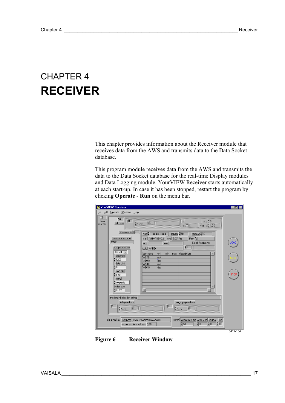 Receiver, Chapter 4 | Vaisala Real-time Display Software YOURVIEW User Manual | Page 19 / 41