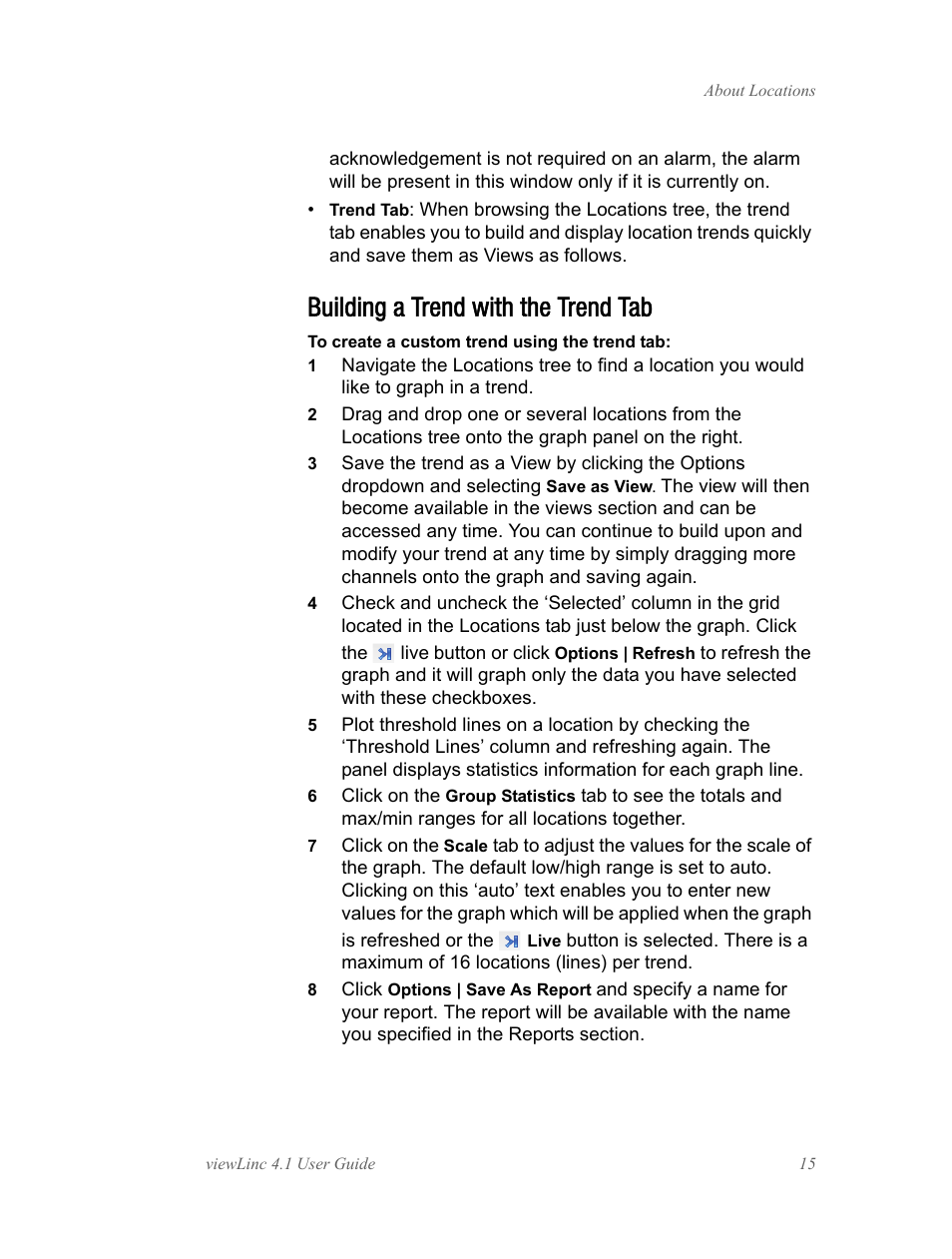 Building a trend with the trend tab | Vaisala viewLinc 4.1 User Manual | Page 19 / 60