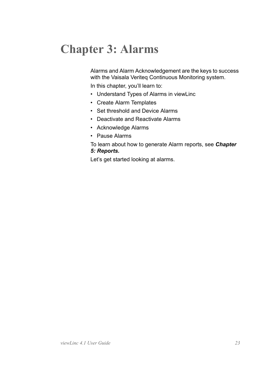Chapter 3: alarms | Vaisala viewLinc 4.1 User Manual | Page 27 / 60