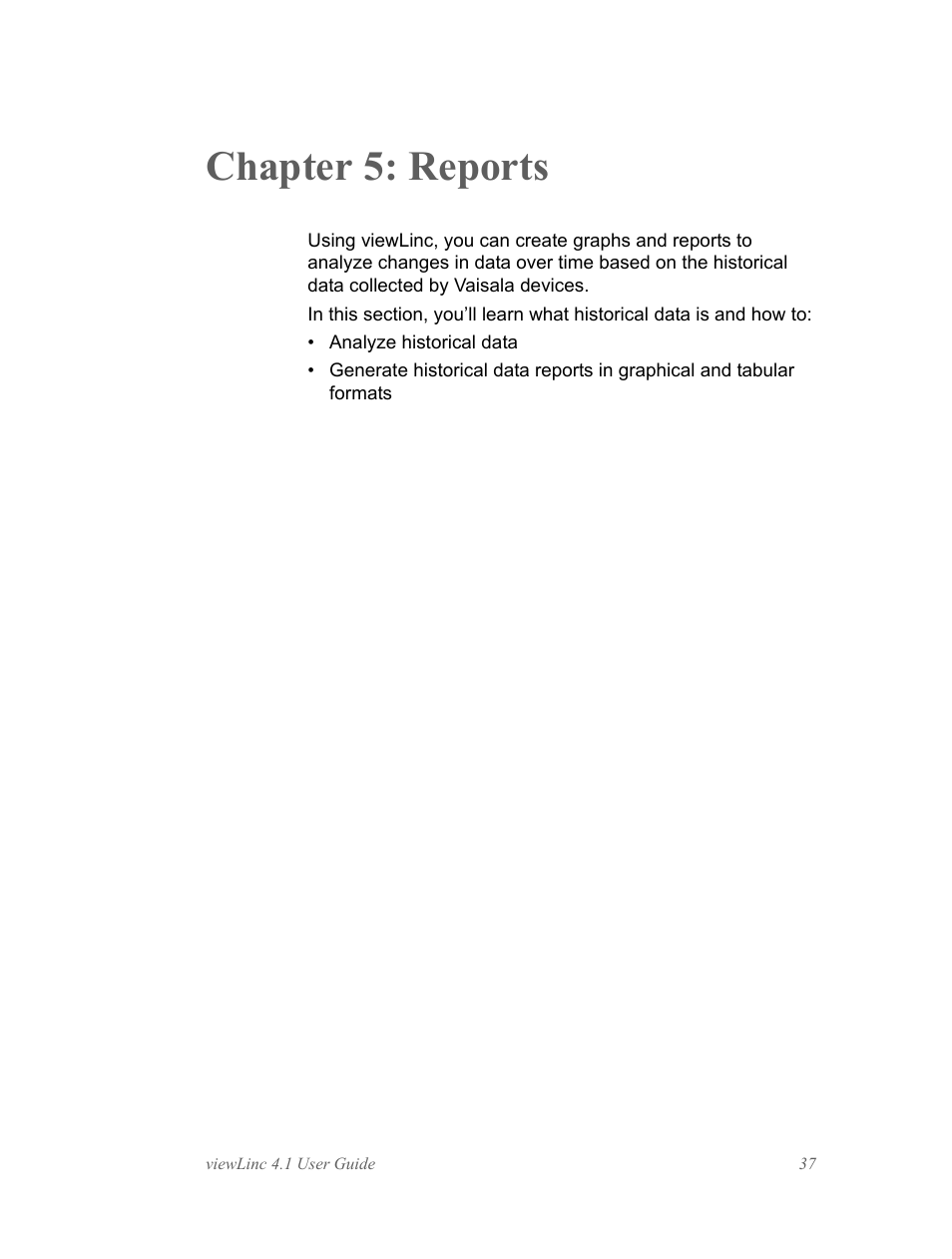 Chapter 5: reports | Vaisala viewLinc 4.1 User Manual | Page 41 / 60