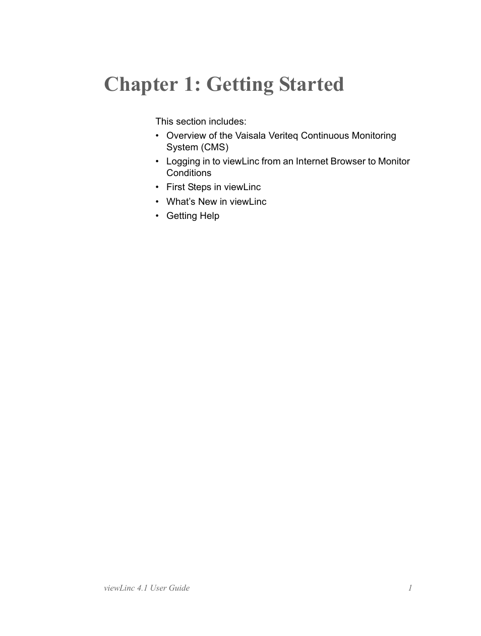 Chapter 1: getting started | Vaisala viewLinc 4.1 User Manual | Page 5 / 60