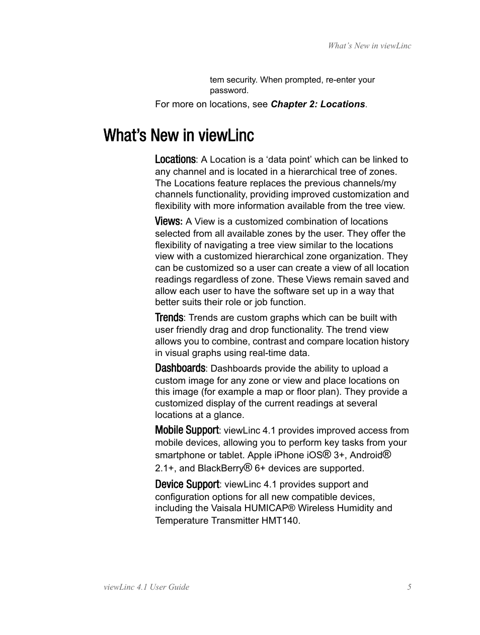 What’s new in viewlinc | Vaisala viewLinc 4.1 User Manual | Page 9 / 60