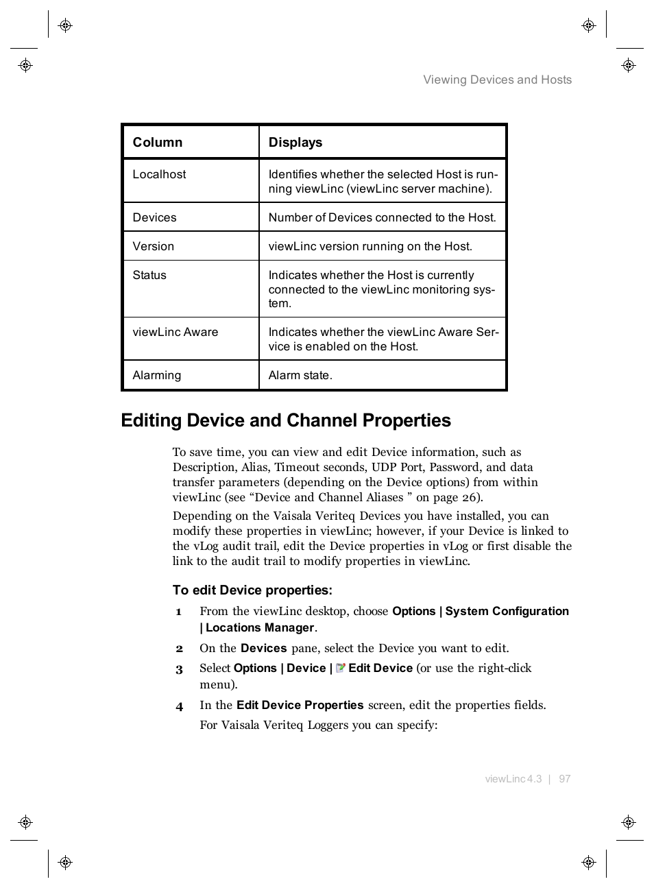 Editing device and channel properties | Vaisala viewLinc 4.3 User Manual | Page 105 / 206