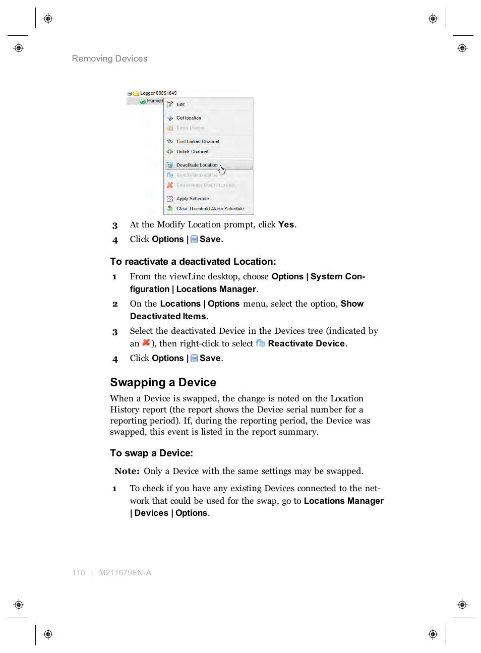 Swapping a device | Vaisala viewLinc 4.3 User Manual | Page 118 / 206