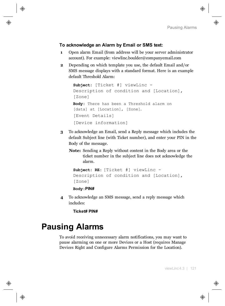 Pausing alarms | Vaisala viewLinc 4.3 User Manual | Page 129 / 206