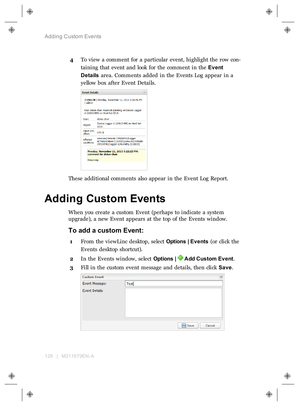Adding custom events | Vaisala viewLinc 4.3 User Manual | Page 136 / 206