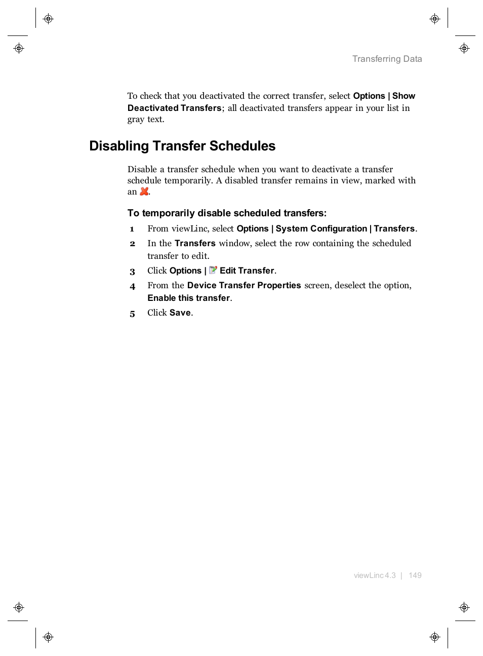 Disabling transfer schedules | Vaisala viewLinc 4.3 User Manual | Page 157 / 206