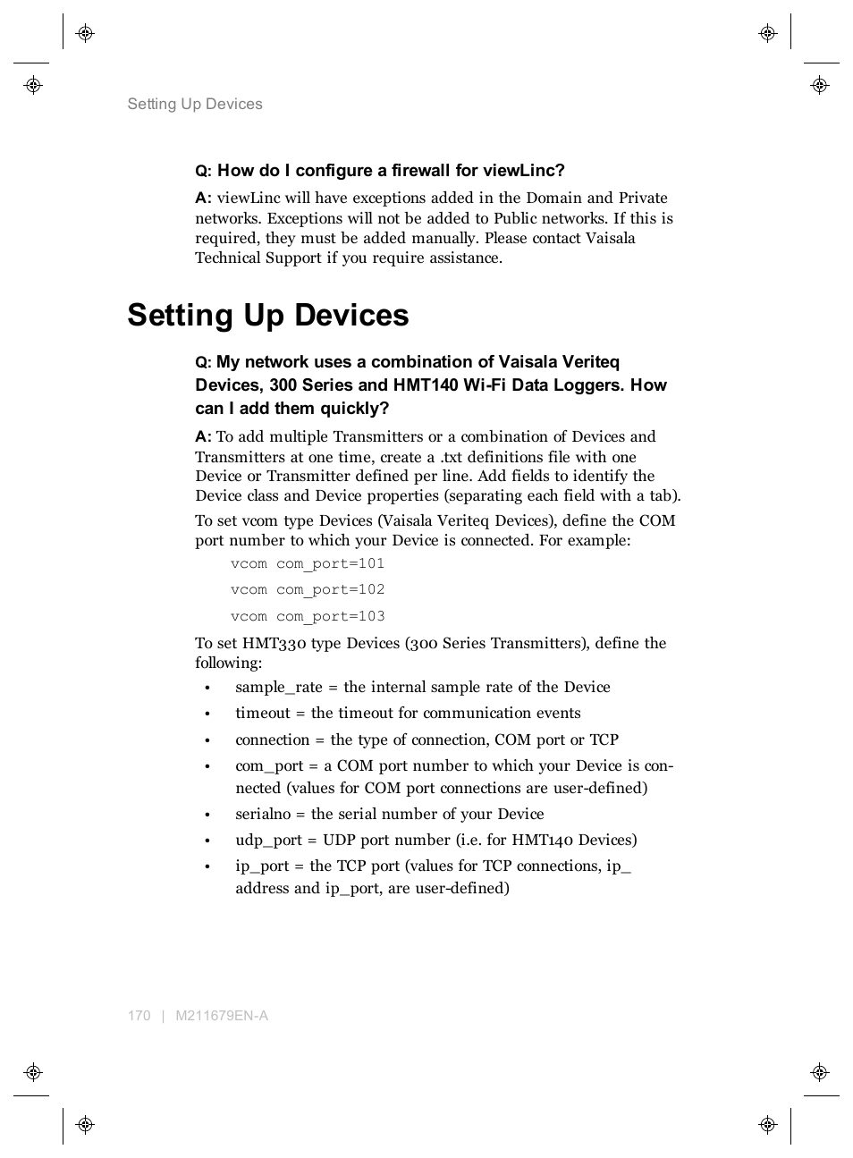 Setting up devices | Vaisala viewLinc 4.3 User Manual | Page 178 / 206