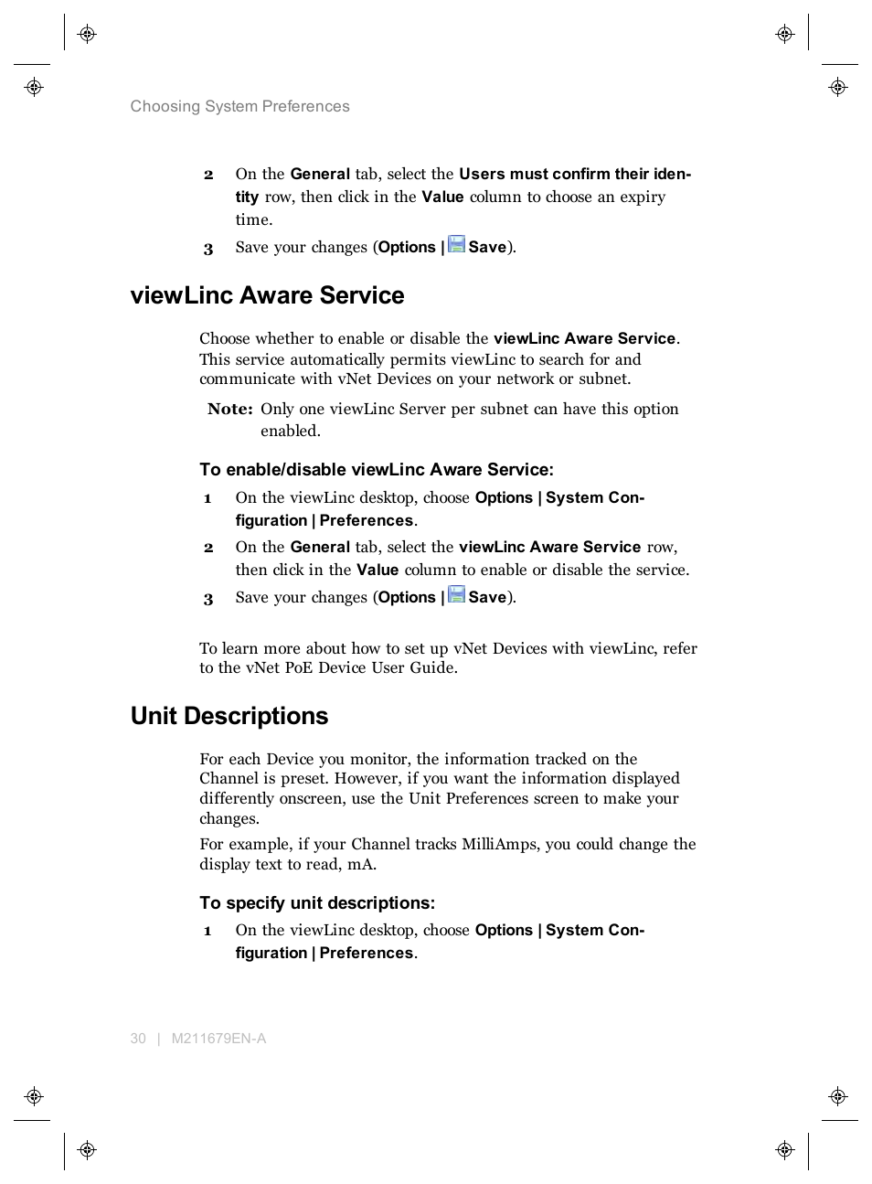 Viewlinc aware service, Unit descriptions, Customize measurement units | Change device-defined unit | Vaisala viewLinc 4.3 User Manual | Page 38 / 206