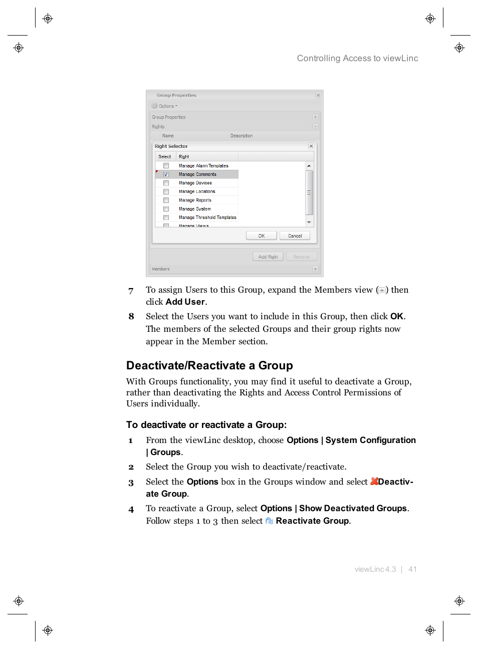 Deactivate/reactivate a group | Vaisala viewLinc 4.3 User Manual | Page 49 / 206